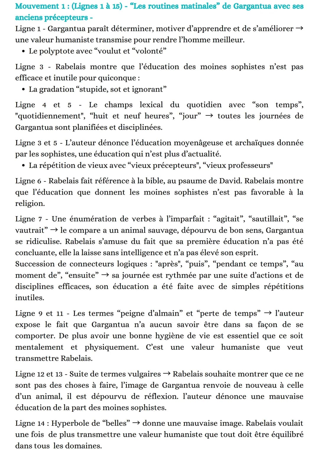 Lecture linéaire: L'éducation de Gargantua
selon les précepteurs sophistes
INTRODUCTION -
Nous allons étudier un extrait de l'œuvre Gargantu