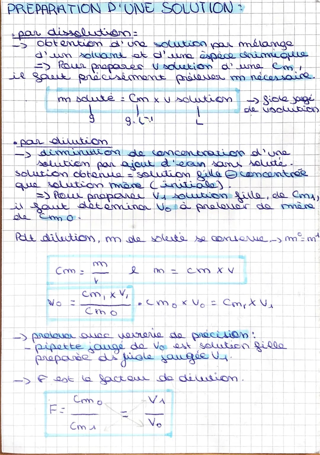 PHYSIQUES
solutions aqueuses et melanges au quotidien
LES SOLUTIONS:
• solution = melange homogène obtenu par diss
d'un ou plus soluté as un
