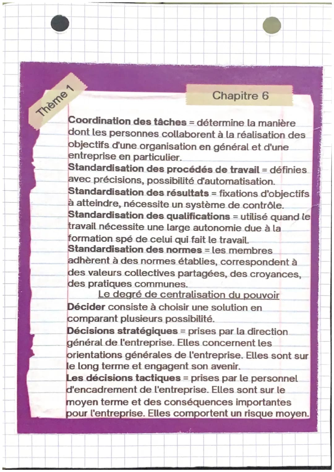 Thème 1
Chapitre 6
L'environnement influence l'organisation
du travail
Flexibilité = fondé sur sa souplesse dans le travail,
dans sa structu