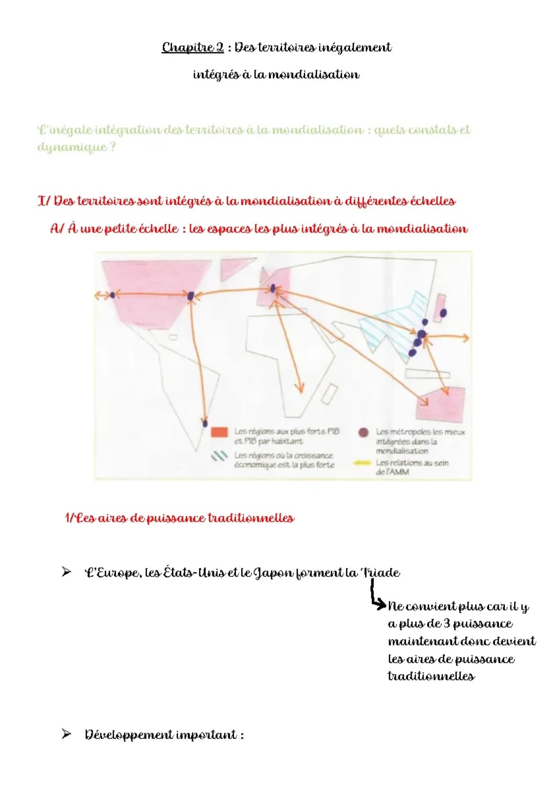 Des Territoires Inégalement Intégrés à la Mondialisation - Croquis et PDF Corrigé pour la Terminale