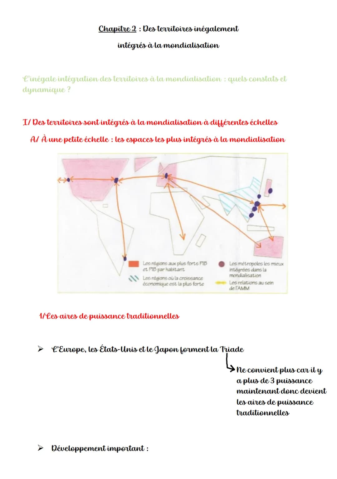 Chapitre 2: Des territoires inégalement
intégrés à la mondialisation
L'inégale intégration des territoires à la mondialisation : quels const