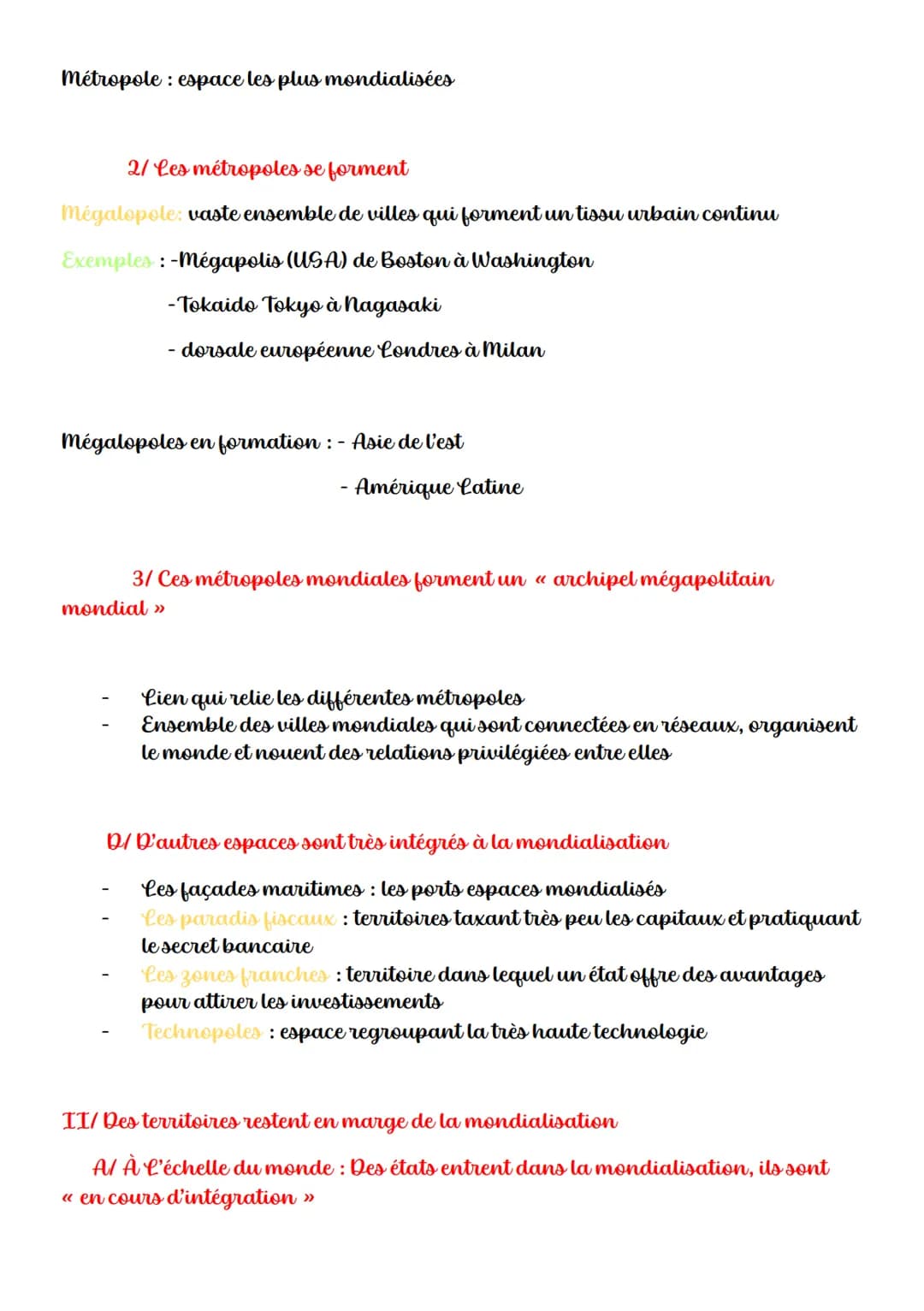 Chapitre 2: Des territoires inégalement
intégrés à la mondialisation
L'inégale intégration des territoires à la mondialisation : quels const