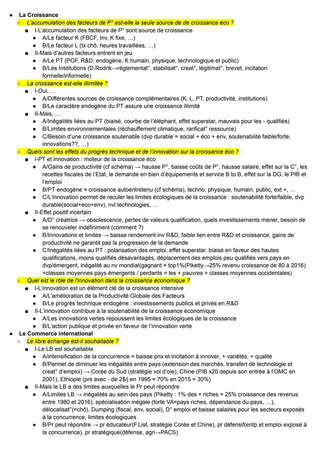 ●
●
La Croissance
O L'accumulation des facteurs de P° est-elle la seule source de de croissance éco ?
I-L'accumulation des facteurs de Pº so