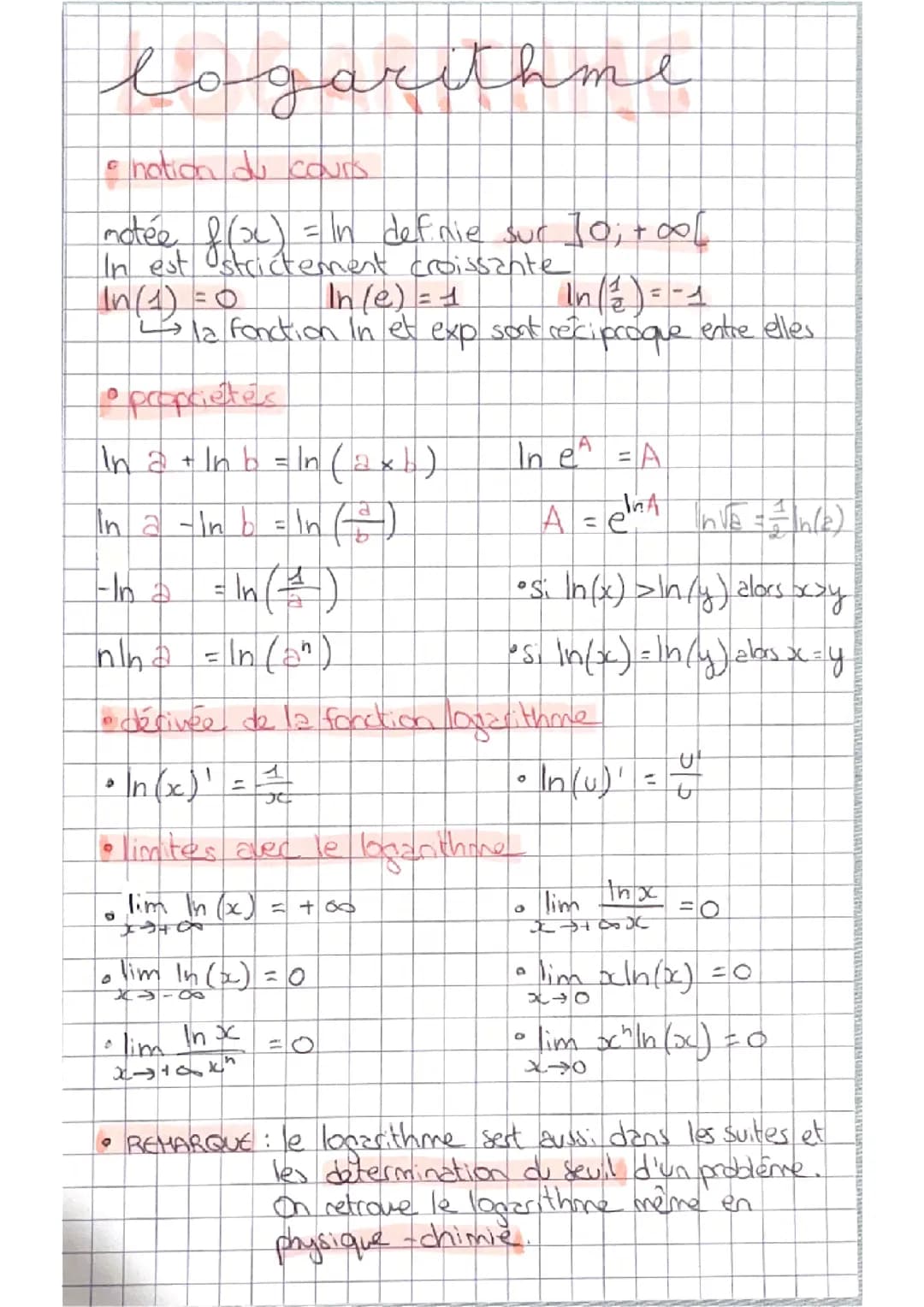 fonction logarithme 
