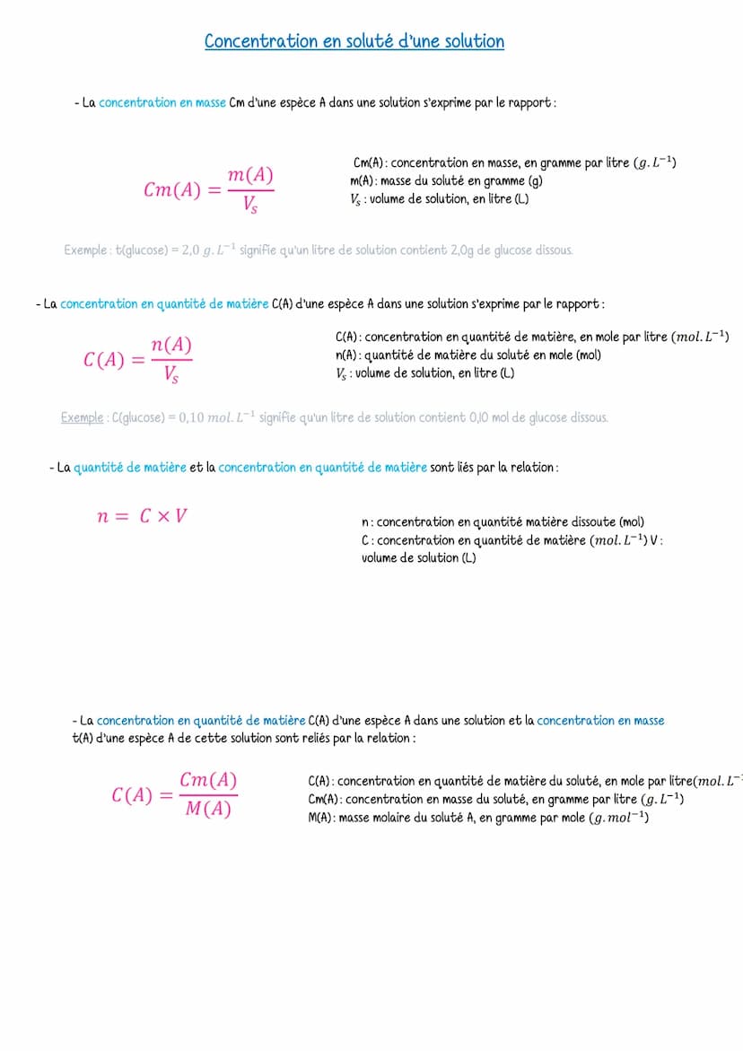 
<h2 id="massemolairevolumemolaire">Masse molaire, volume molaire</h2>
<p>La quantité de matière, notée n, est une grandeur utilisée pour dé