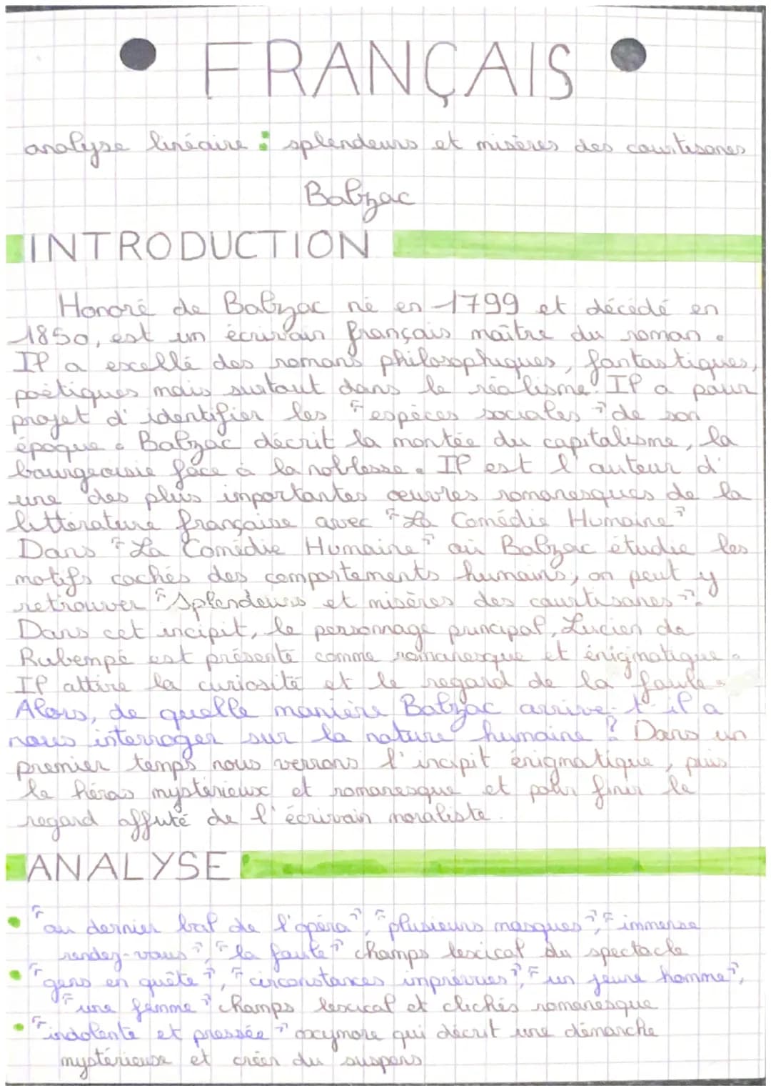 FRANÇAIS
analyse linéaire: splendeurs et misères des couitisones
Вавзас
INTRODUCTION
Honore de Babzac
ne en 1799 et décédé en
un
1850, est é