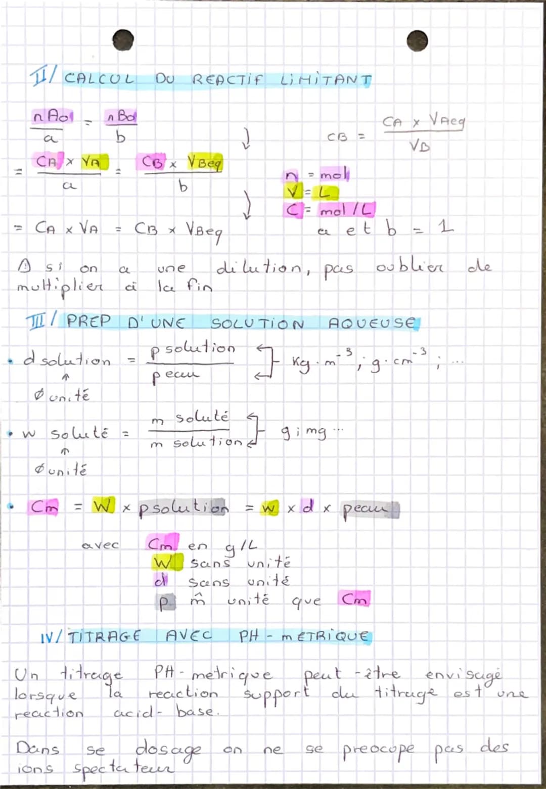 Physique
CHAP. S. METHODES
I/PRINCIPE
ChimiQUE
D'ANALYSE
O'UN TITRAGE
C'est
Une
technique
une
de dosage qui met
reaction chimique. Un titrag