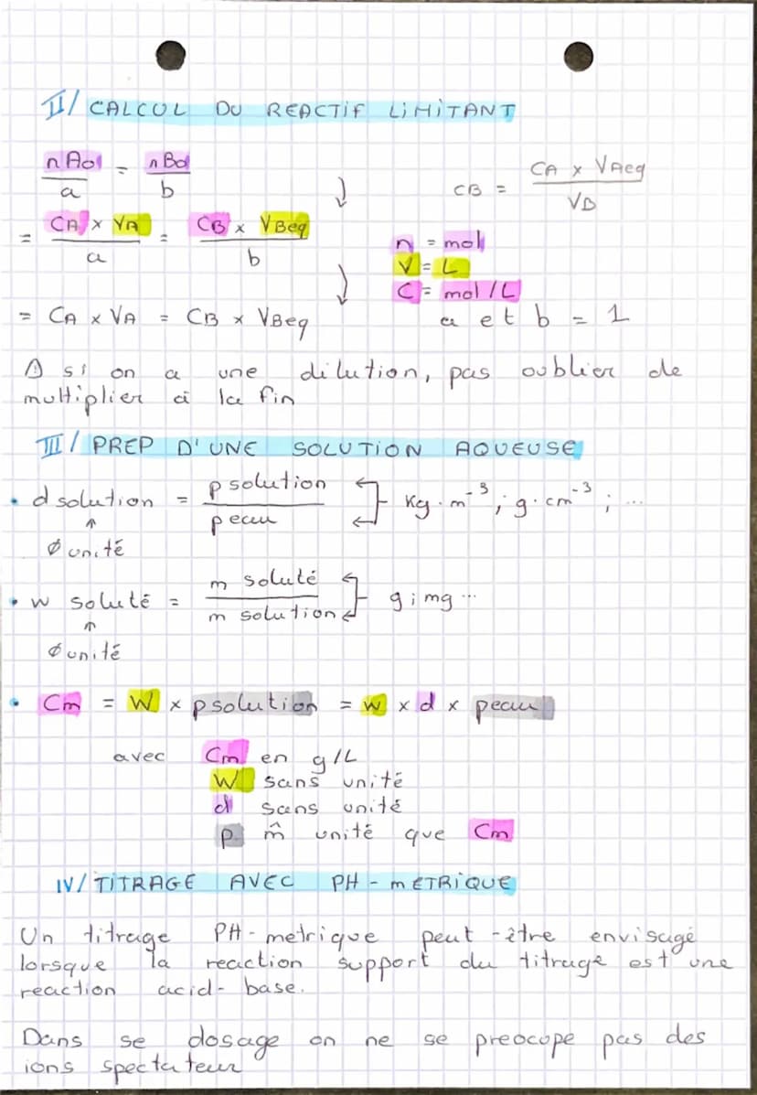 Physique
CHAP. S. METHODES
I/PRINCIPE
ChimiQUE
D'ANALYSE
O'UN TITRAGE
C'est
Une
technique
une
de dosage qui met
reaction chimique. Un titrag