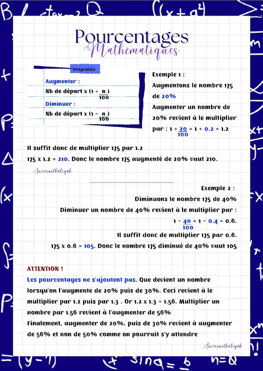 Comment Calculer un Pourcentage d'Augmentation ou de Diminution - Cours et Exercice pour la 3ème