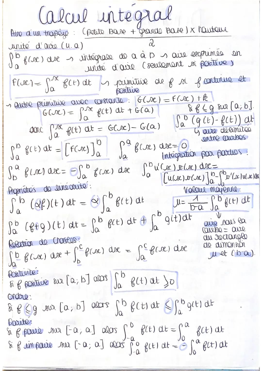 Calcul intégral 