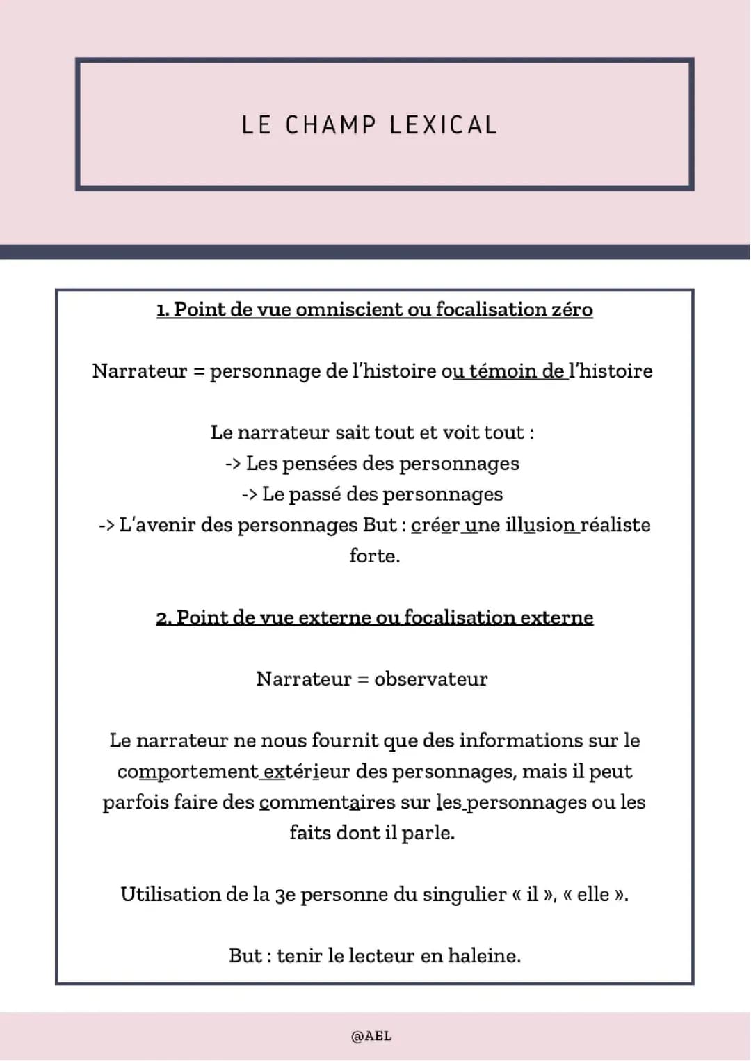 Découvre les Champs Lexicaux et Types de Narrateurs