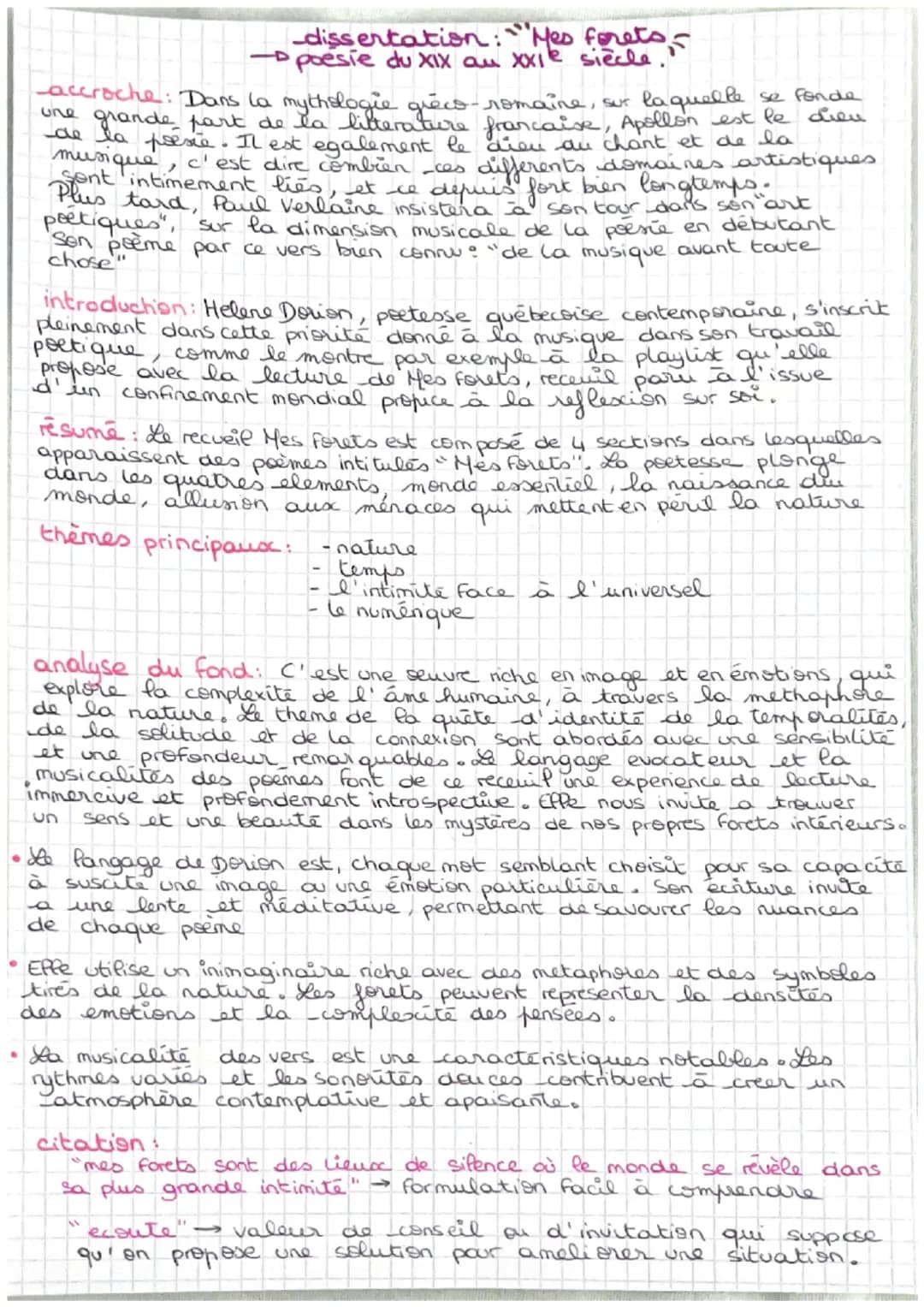.
dissertation: "Mes forets-
-poesie du XIX an XXIe siècle.
accroche: Dans la mythologie gréco-romaine, sur laquelle se fonde
une grande par