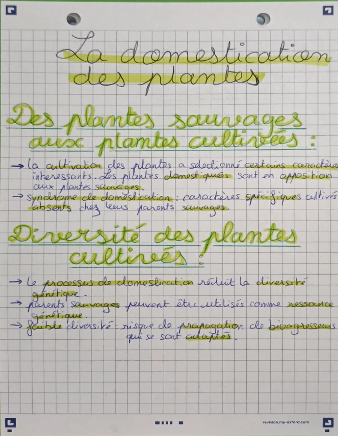☑
La domestication
des plantes
Des plantes sauvages
aux plantes cultivees:
→ la cultivation des plantes a selectionné certains caractèra
int