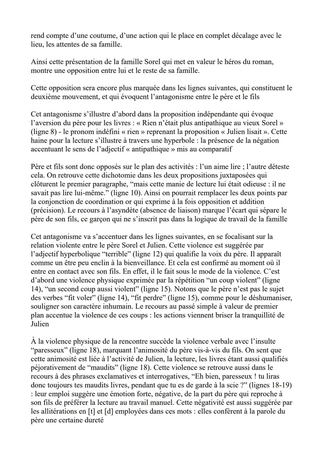 Analyse Stendhal Le Rouge et le Noir,
première partie, chapitre 4
Introduction : L'extrait que vous m'avez
demandé d'analyser est tiré du ro