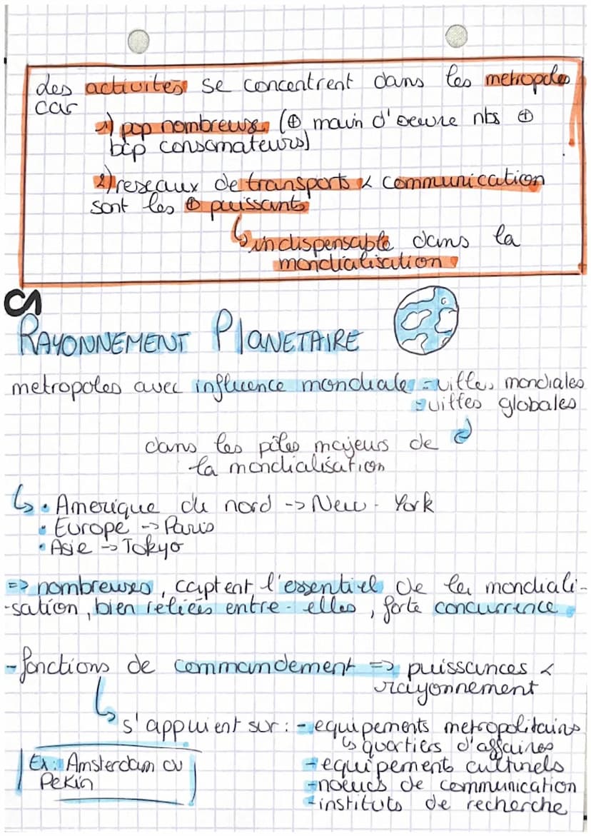 géo
0
•de poids croissant
des métropoles
1.1
Definitions
• croissance urbaine de la population vivant en ville
transition urbaine passage d'