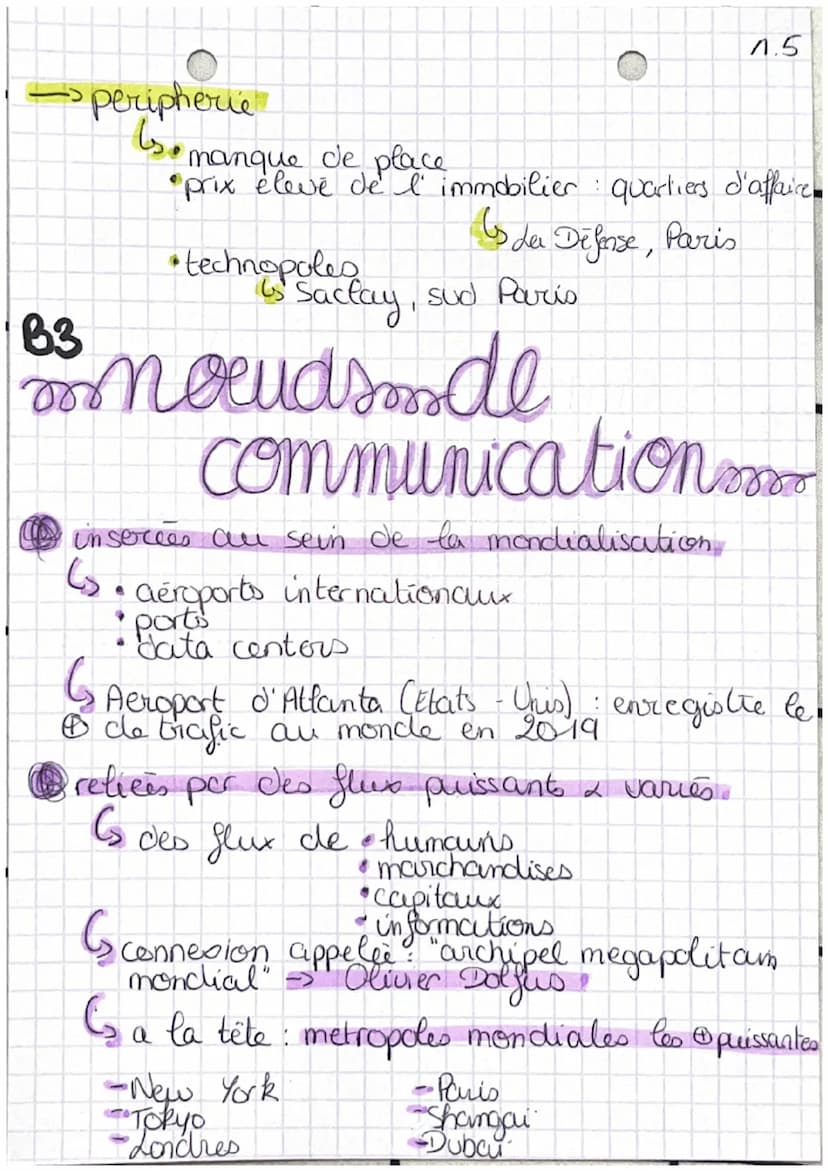 géo
0
•de poids croissant
des métropoles
1.1
Definitions
• croissance urbaine de la population vivant en ville
transition urbaine passage d'
