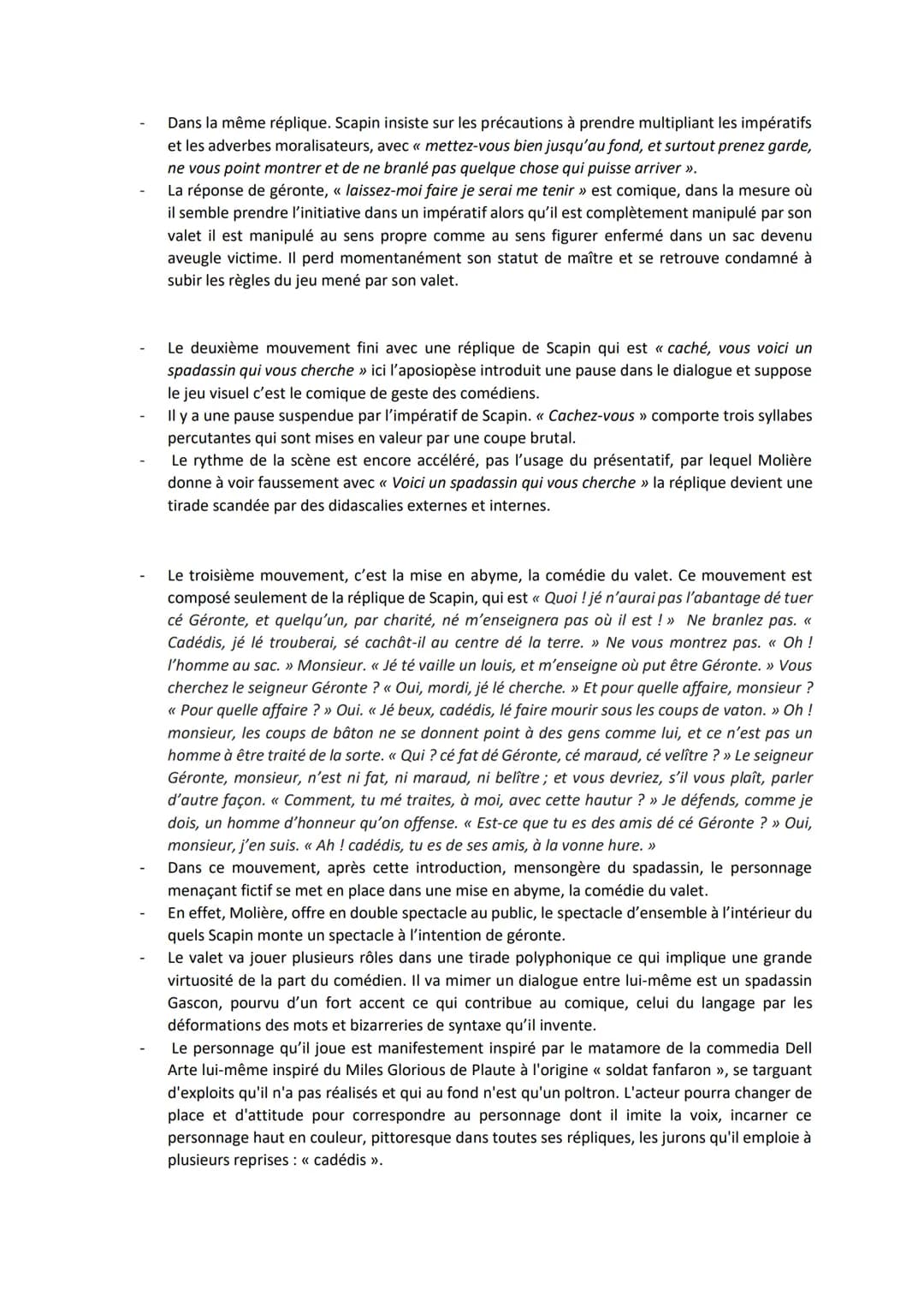 Lecture linéaire n°4
Molière, Les Fourberies de Scapin, Acte III scène 2
INTRODUCTION :
Bonjour, M., aujourd'hui je vais vous présenter comm