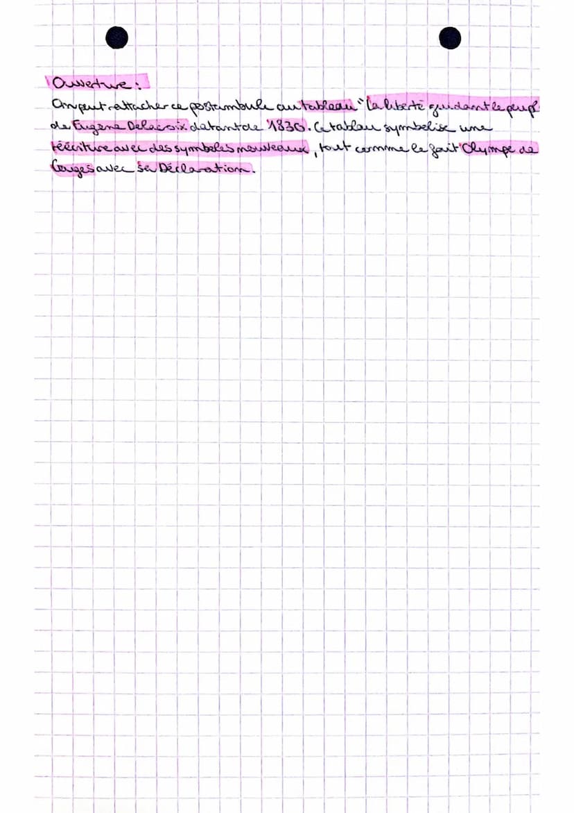 texte 18
14DDFC Postambule Olympe de bouges.
Intreduction:
1 Olympe de Couges, mée en 1748 et mente en 1791, est une femme de
lettres quis'i
