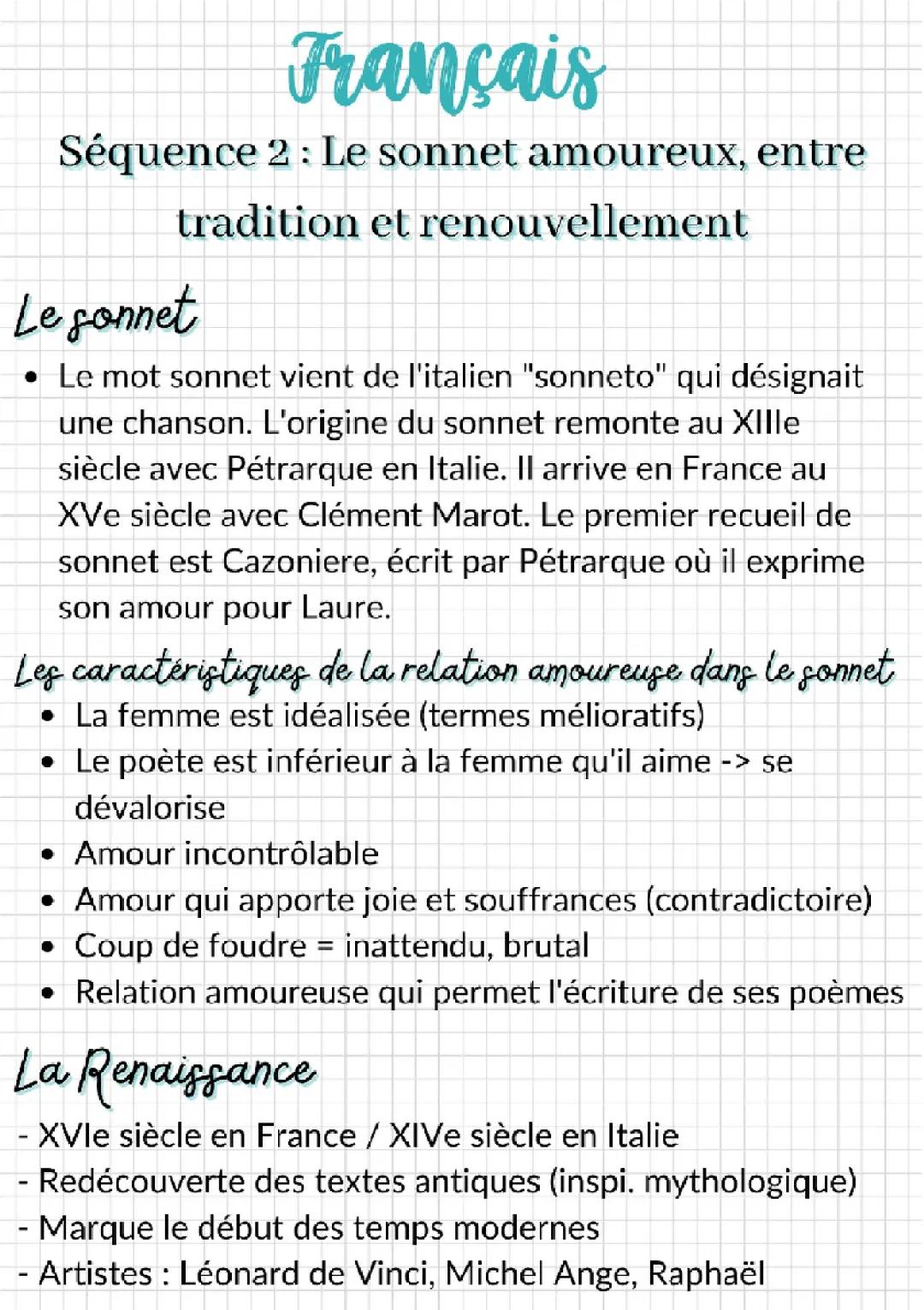 Sonnet amour Ronsard: exemples, définition et origines