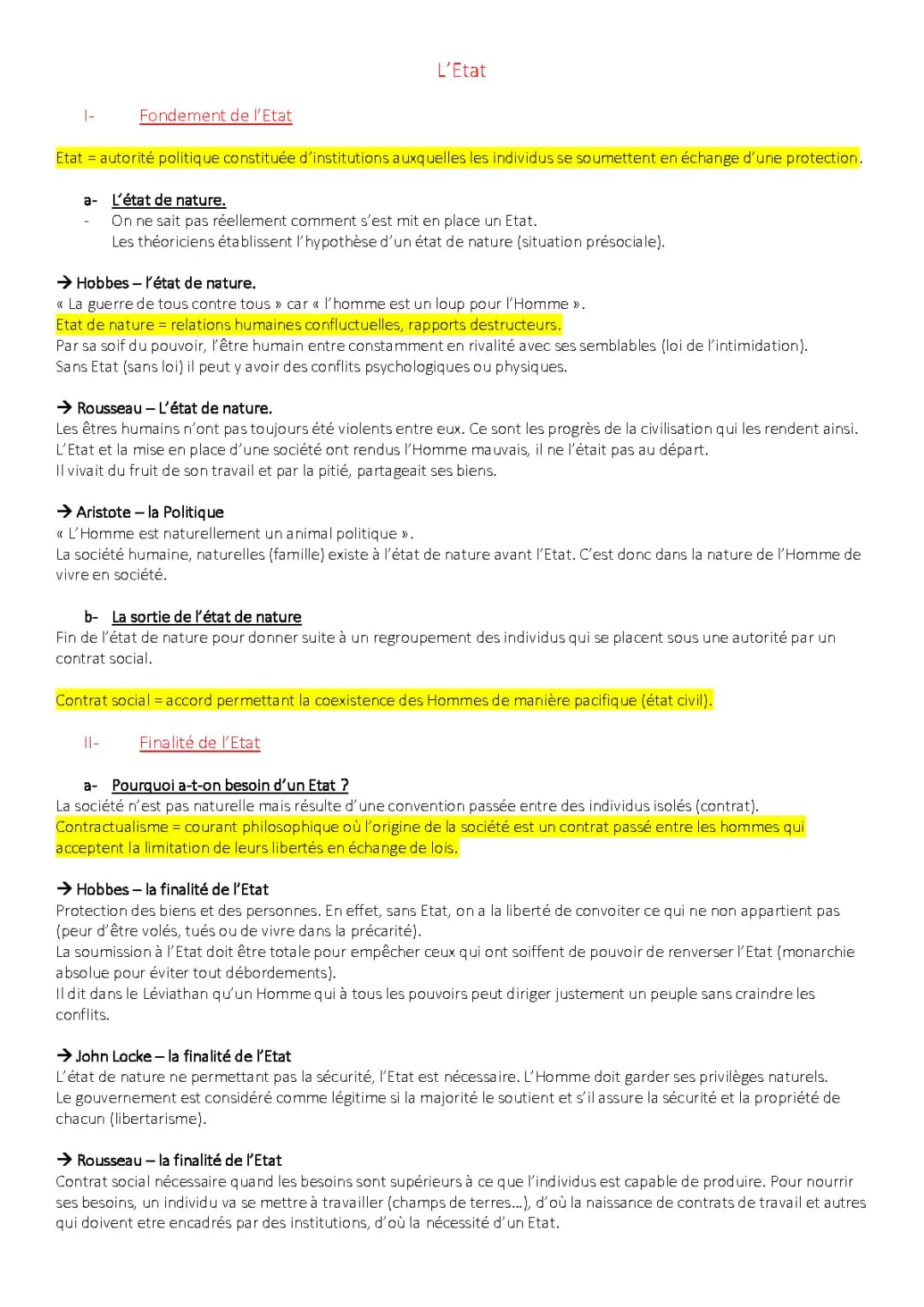 Dissertation et Cours de Philosophie sur l'État et la Nature PDF