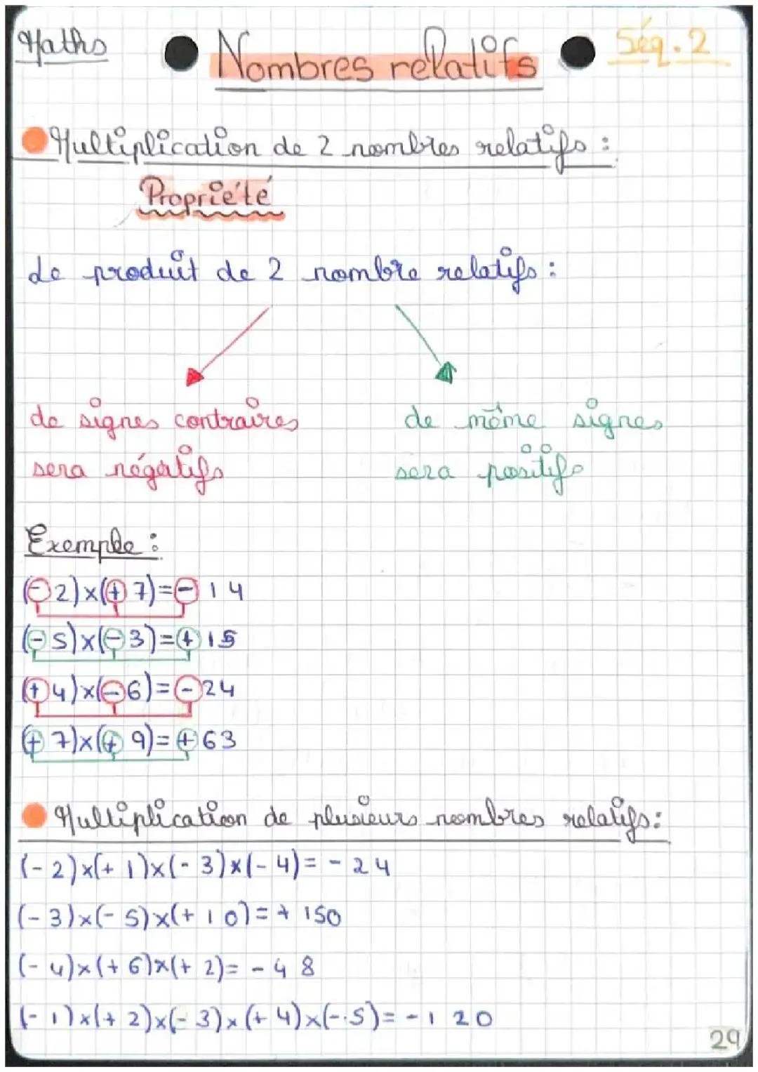 Nombres Relatifs 4ème - Cours, Exercices et Évaluations PDF