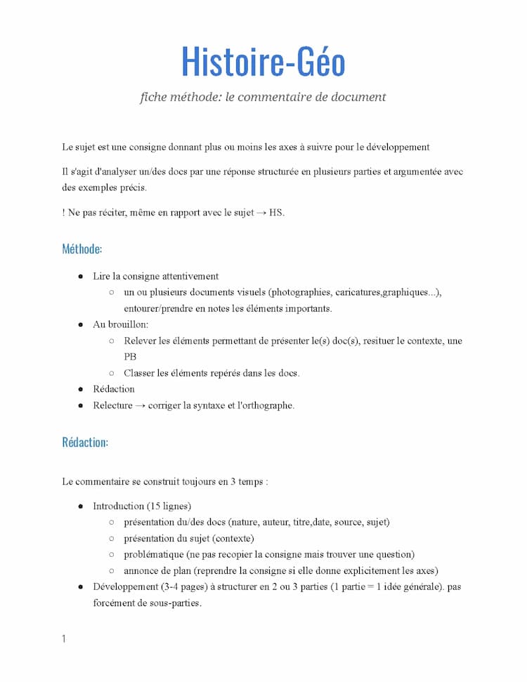 Know méthodologie commentaire de document histoire géo thumbnail