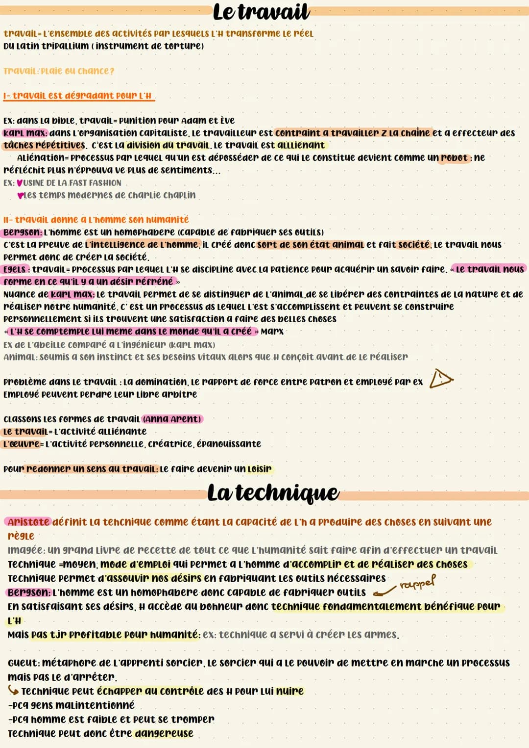  Le travail
travail=L'ensemble des activités par lesquels L'H transforme le réel
Du Latin tripaLLium (instrument de torture)
TravaiL: PLaie 