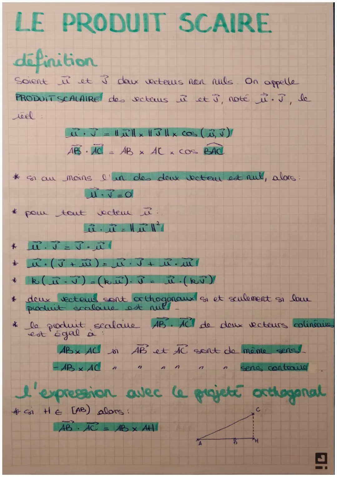 LE PRODUIT SCAIRE
définition
On appelle
Soient u et I doux vecteurs non nuls
PRODUIT SCALAIRE des secterns i et J, noté u. J,
icel
x. J = 11