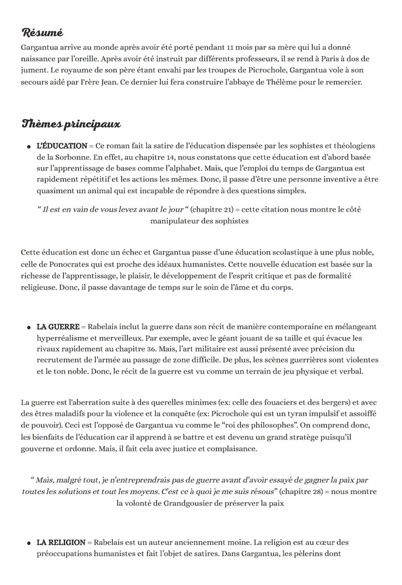 RIRE &
SAVOIR
LA LITTERATURE D'IDEES DU
XVI-XVIII E SIECLE
GARGANTUA
"Rire" et "savoir" sont a priori 2 mots contradictoires. Le rire procur