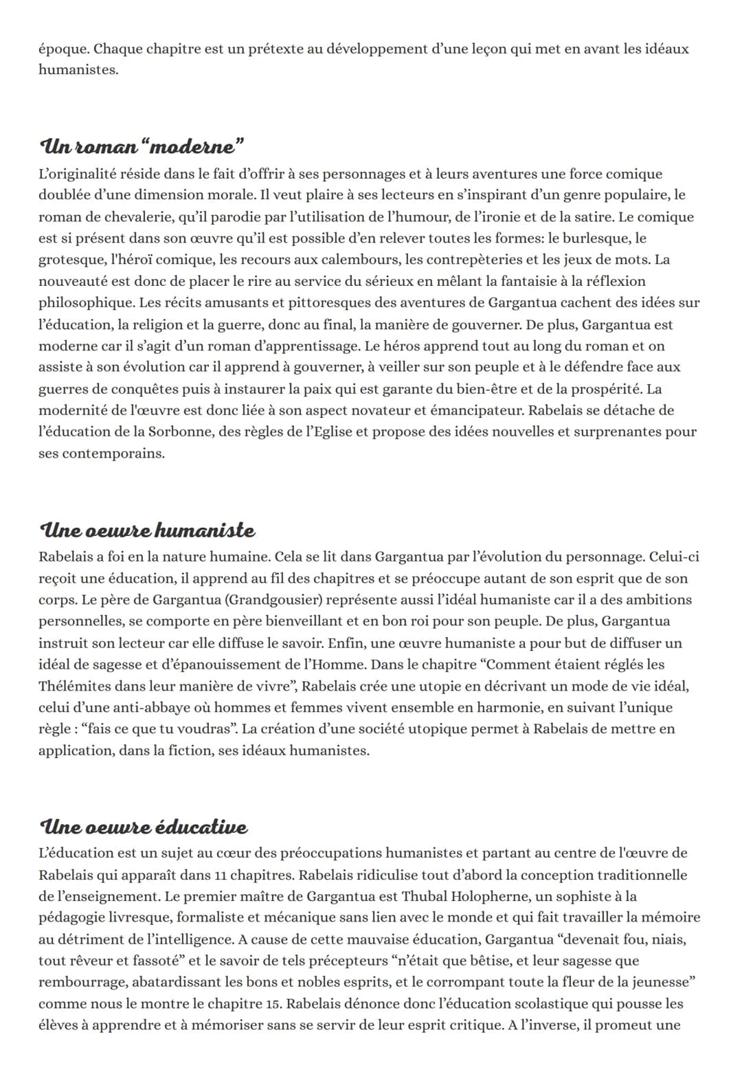 RIRE &
SAVOIR
LA LITTERATURE D'IDEES DU
XVI-XVIII E SIECLE
GARGANTUA
"Rire" et "savoir" sont a priori 2 mots contradictoires. Le rire procur
