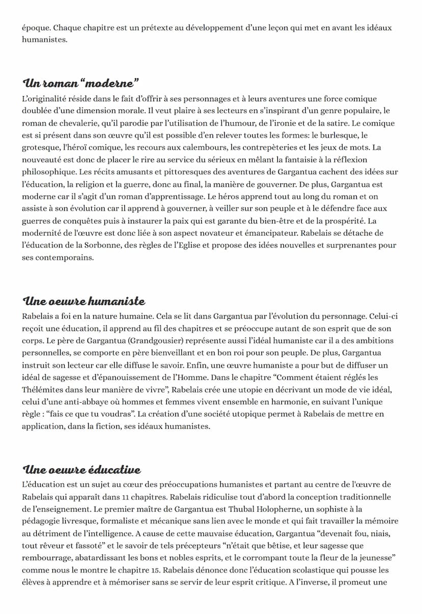RIRE &
SAVOIR
LA LITTERATURE D'IDEES DU
XVI-XVIII E SIECLE
GARGANTUA
"Rire" et "savoir" sont a priori 2 mots contradictoires. Le rire procur