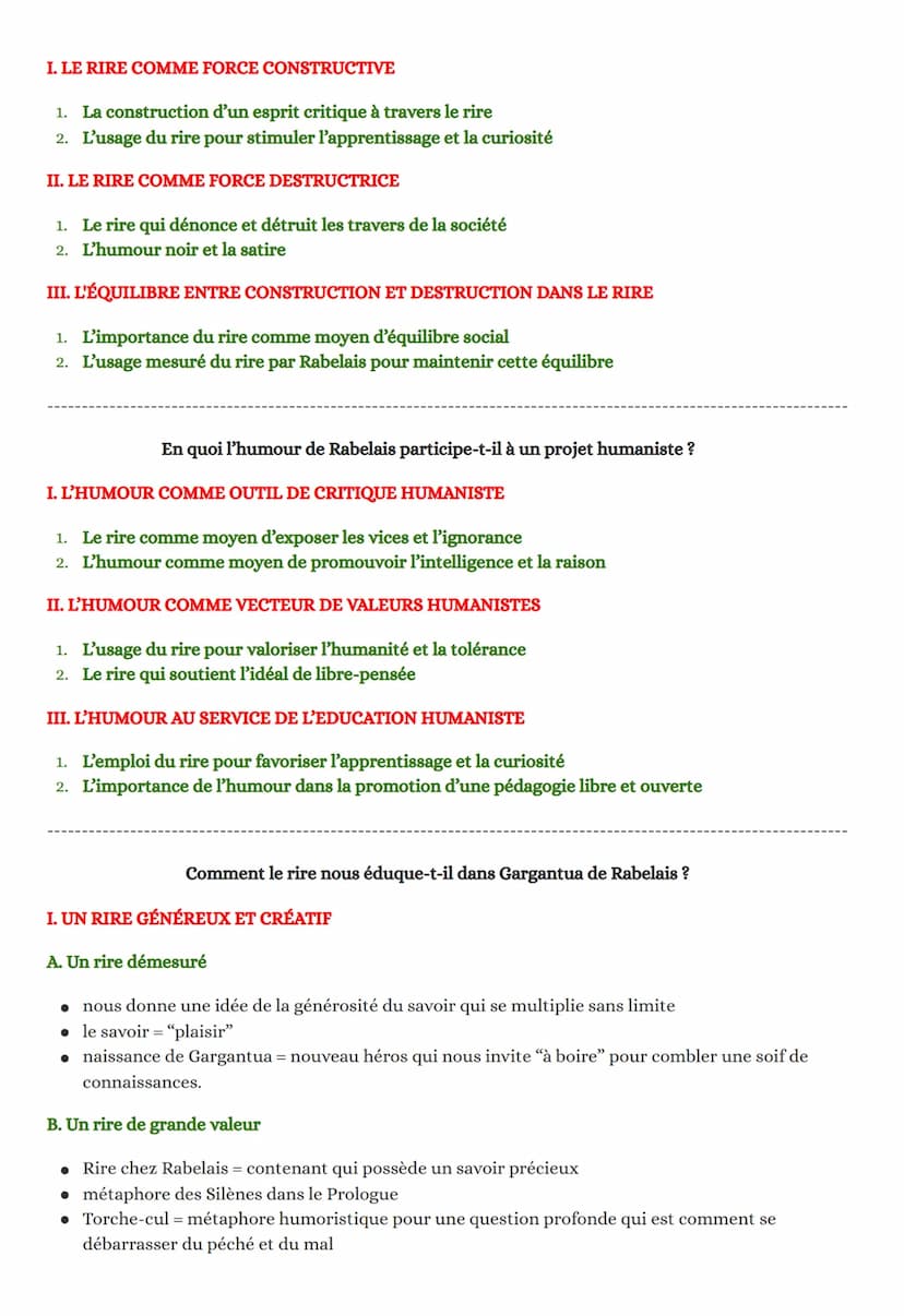RIRE &
SAVOIR
LA LITTERATURE D'IDEES DU
XVI-XVIII E SIECLE
GARGANTUA
"Rire" et "savoir" sont a priori 2 mots contradictoires. Le rire procur