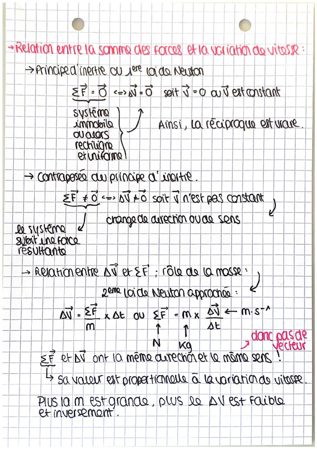 # PHYSIQUE-CHIMIE

mouvements et forces:

→Le vecteur vitesse: Vi→ Mi (encoarer Mi par Mi-1 et Mi + 1)

Vi = Mi-1 Mix défini par sa directio