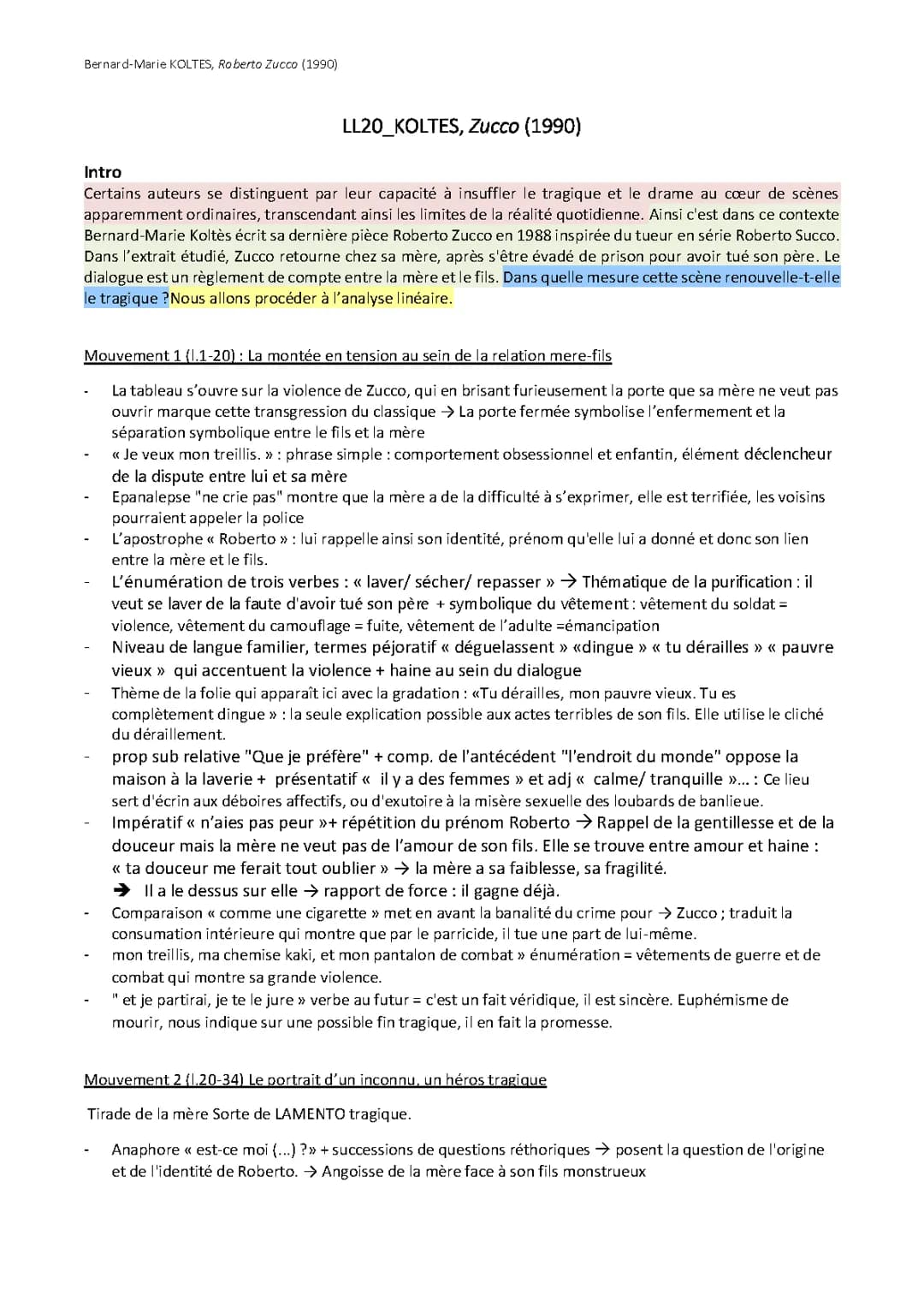 Roberto Zucco: Résumé, Analyse et Crise Personnelle