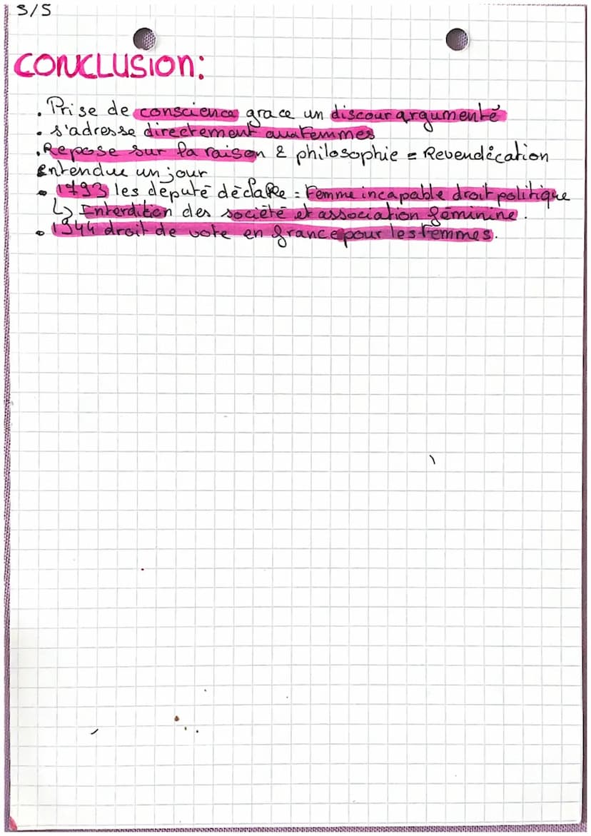 4/5
ANALYSE
LINEAIRE (olympe de Gouse - Dé-
claration des droits de la femme et de la
Citoyenne. "Postambule ? ?).
INTRO:
Marie Gauze, de so