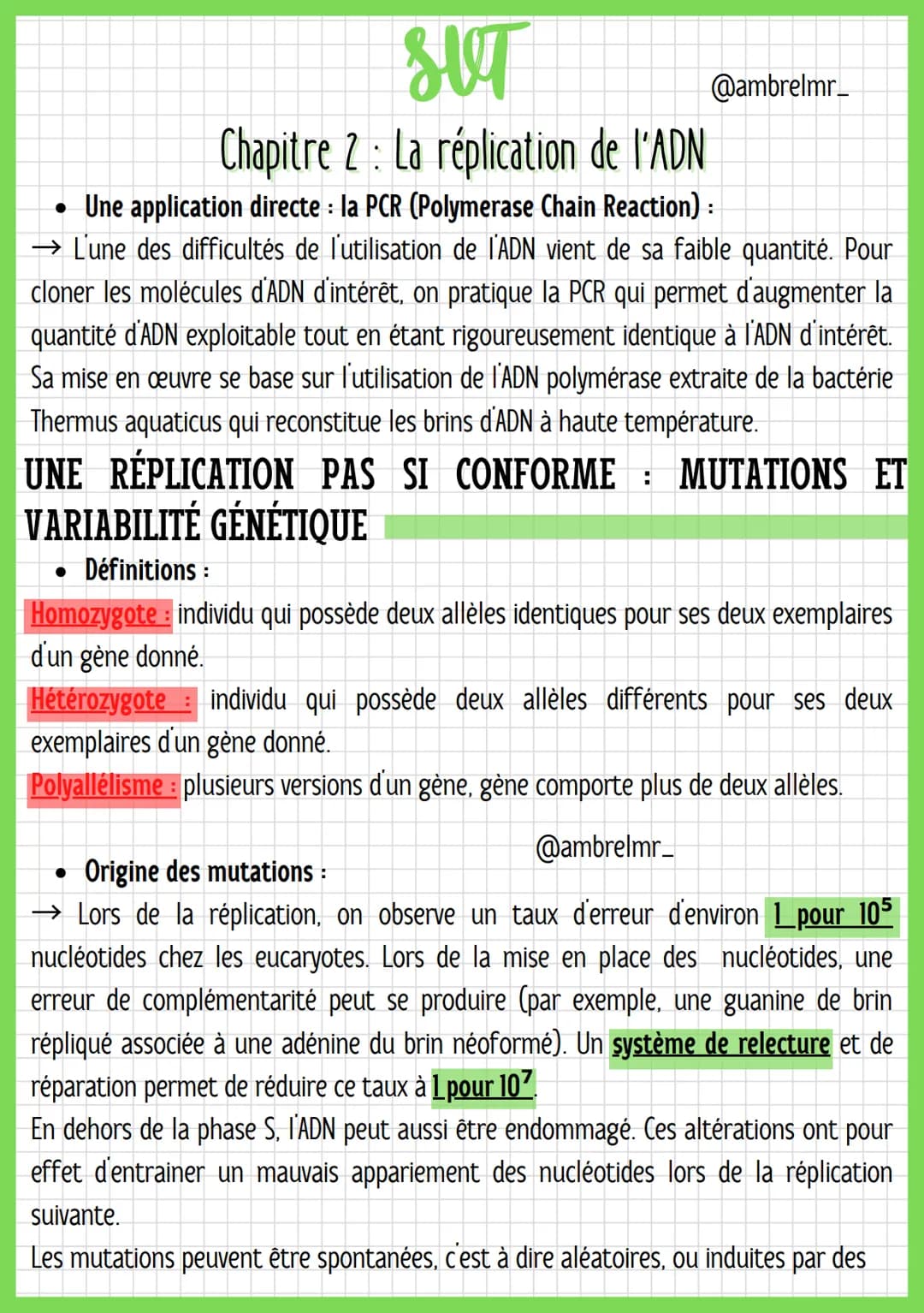 
<h2 id="lemcanismedelarplication">Le Mécanisme de la Réplication</h2>
<p>Lors de la réplication, chaque brin d'ADN sert de modèle à la fabr