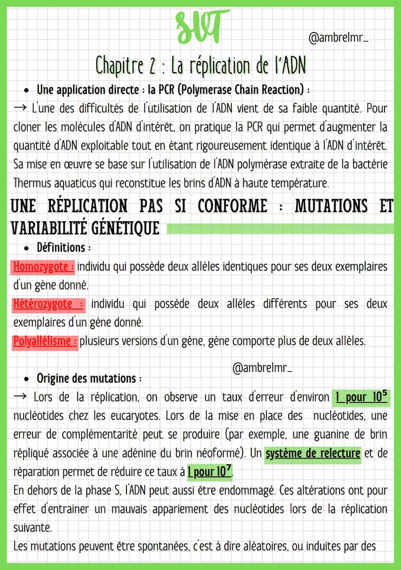 
<h2 id="lemcanismedelarplication">Le Mécanisme de la Réplication</h2>
<p>Lors de la réplication, chaque brin d'ADN sert de modèle à la fabr