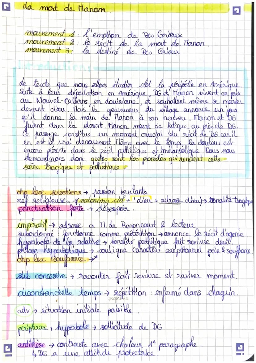 Texte 16
5
J'échauffai ses mains par mes baisers ardents, et par la chaleur de mes soupirs. Je passai la
nuit entière à veiller près d'elle,