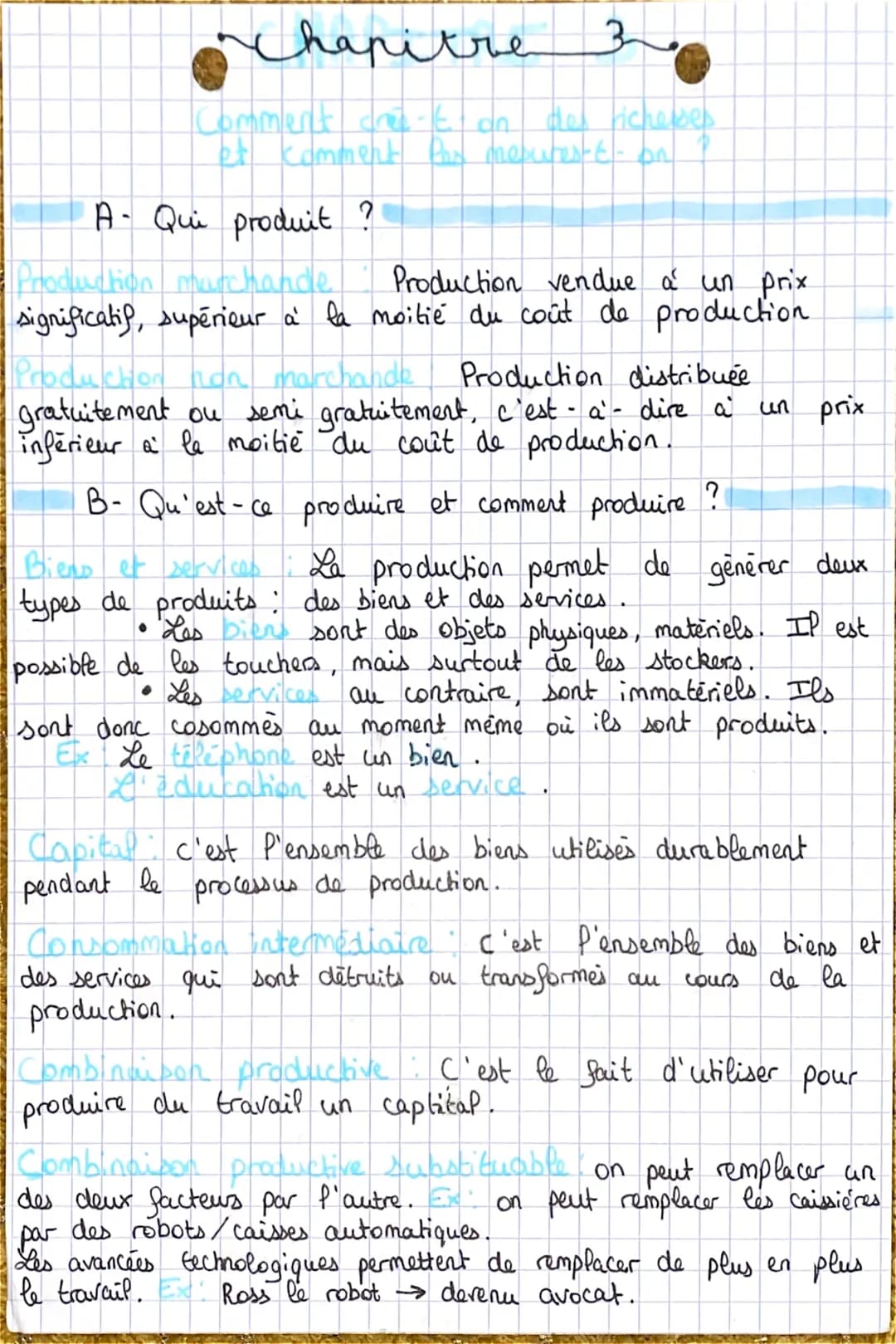 Chapitre
Comment dree-ton
des richesses
et comment Pas mesures-&- on
A- Qui produit ?
3
Production marchande
Production vendue à un prix
sig