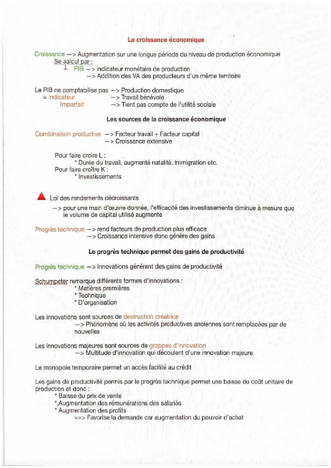 La croissance économique 