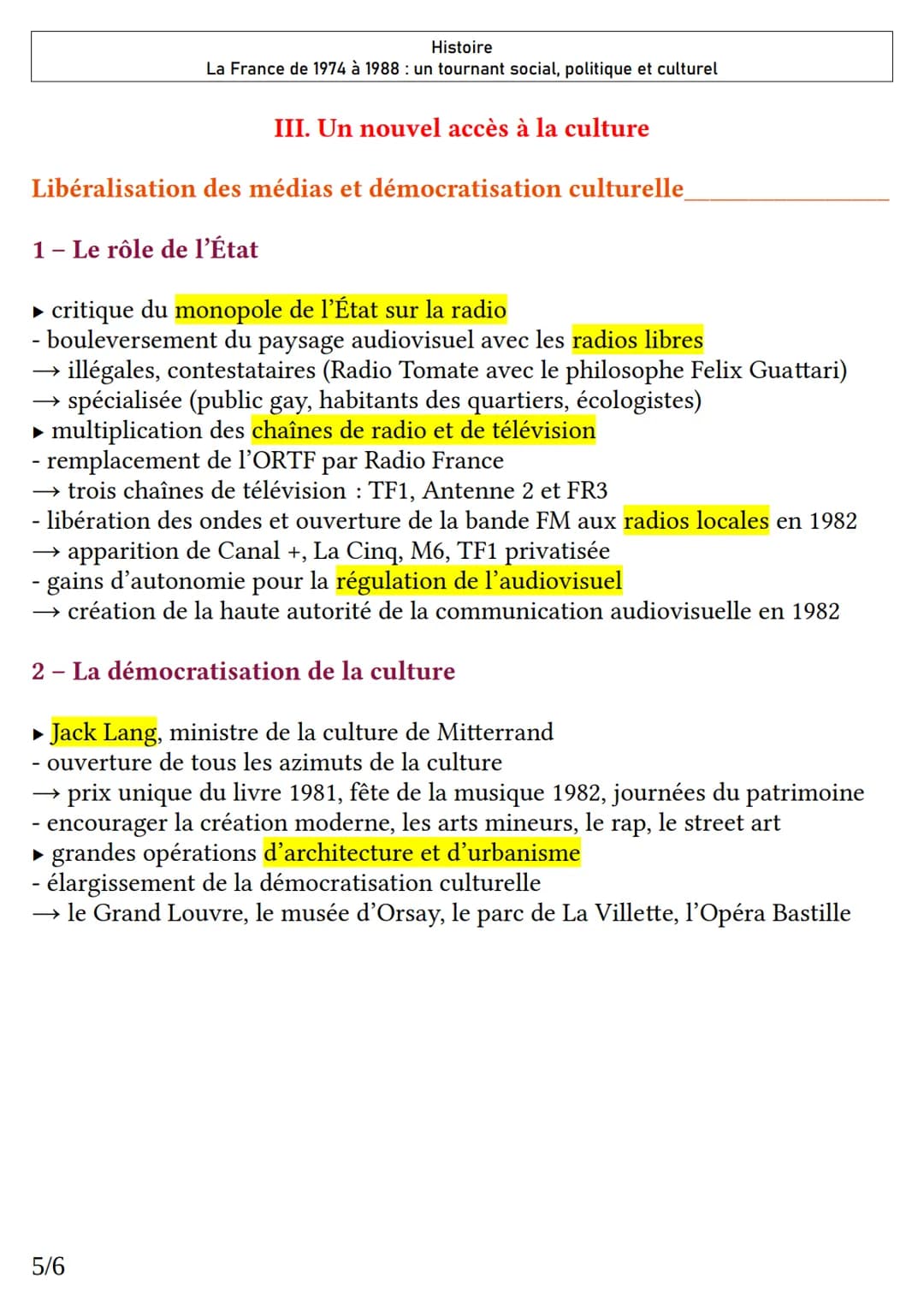 Histoire
La France de 1974 à 1988 : un tournant social, politique et culturel
I. Une société française en mutation
Les lois majeures pour l'