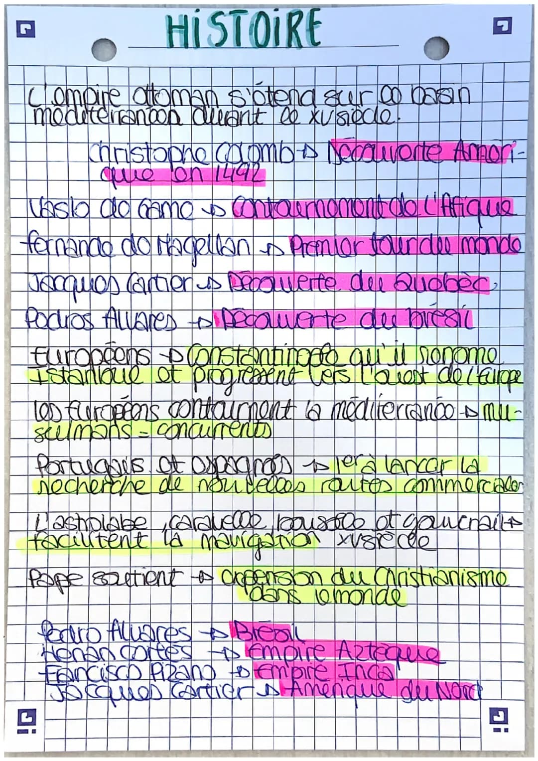 HISTOIRE
Chompire ottoman stótend sur 00 basin
L
Christophe Colomb is recouverte Amori-
que on 1442
Taslo do Games contaimoment de l'Afique
