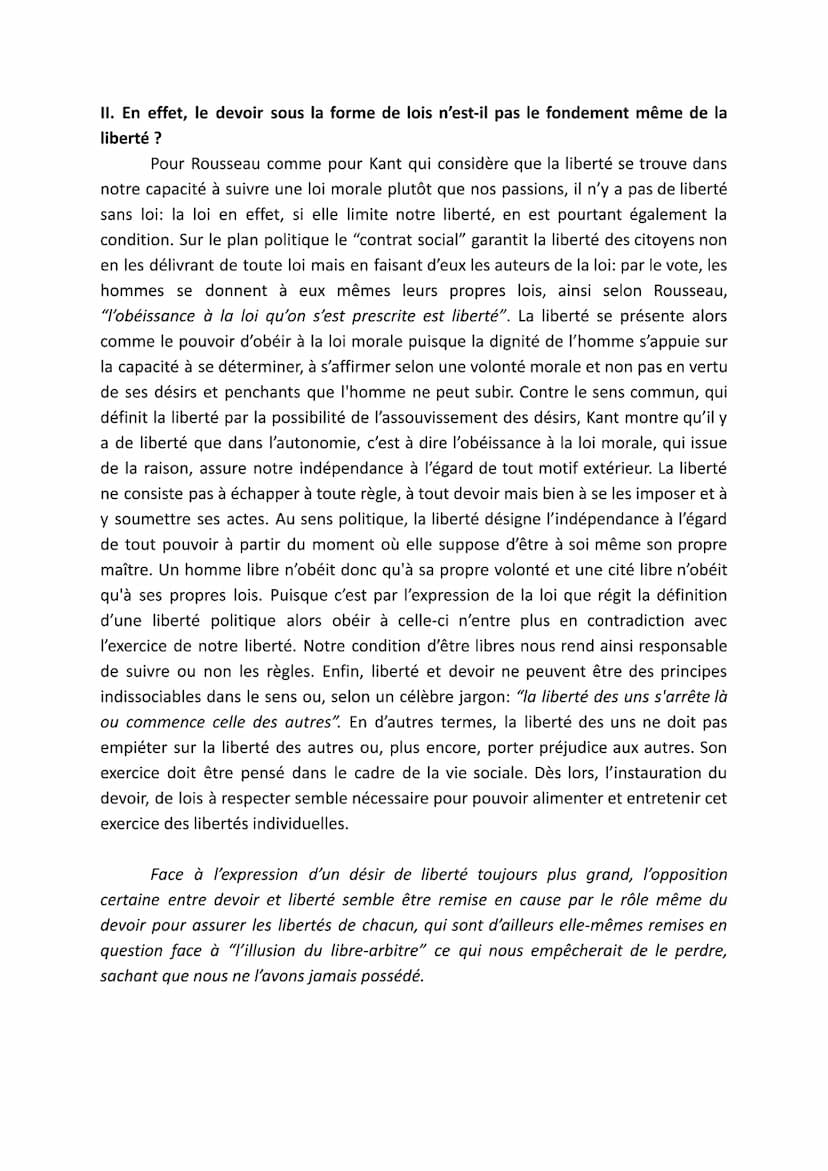 LENOIR Méline - HOURRI AMEL (terminale 10)
rendu le 03/06
L'homme renonce-t-il à ses libertés en répondant à son devoir ?
"Etre libre, c'est