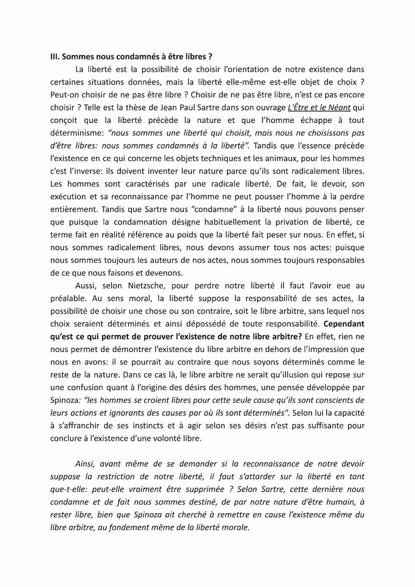 LENOIR Méline - HOURRI AMEL (terminale 10)
rendu le 03/06
L'homme renonce-t-il à ses libertés en répondant à son devoir ?
"Etre libre, c'est