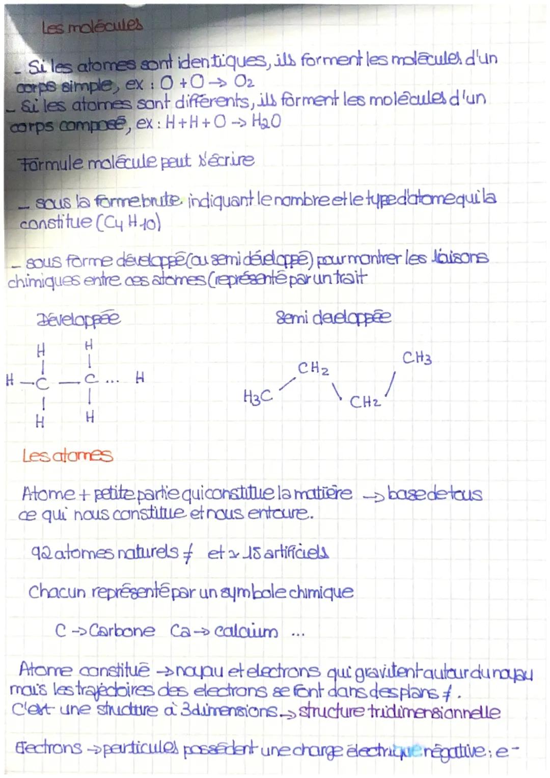 BIOLOGIE
vivant inerte
#
Les constituants de la matière: atomes et molecules
Exemple de molecule
Le Hethanol
L'éthanol
H
H4 CO
CH4O F.Brute
