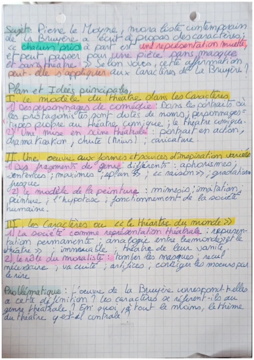 Disertation
(La Bruyère : les carateres
Sajets Peut-on dire que les livres Vax des
caractères de Jean de La Bruyère nousdémon-
le monde est 