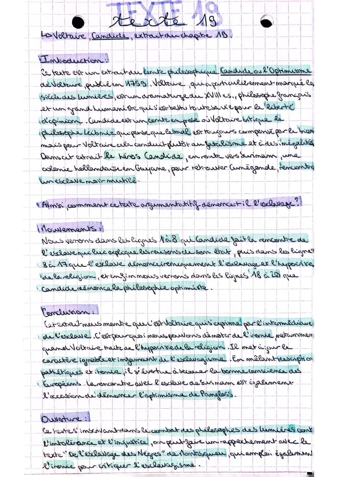 Candide, extrait chapitre 19 - Voltaire