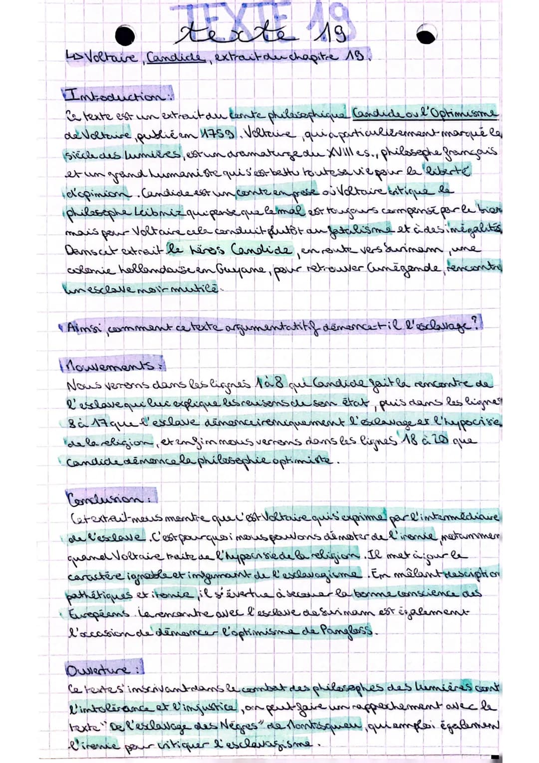 texte 18
Voltaire, Candide, extrait du chapitre 19.
Introduction:
le
Ce texte est un extrait du conte philosophique Candide ou l'Optimisme
d