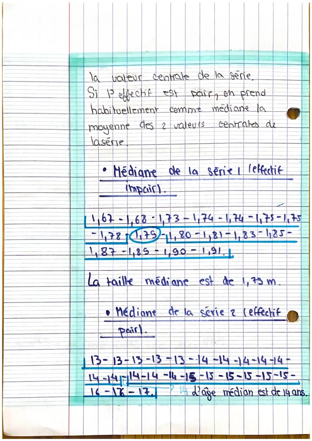 Math
chap 6.
Statistiques.
Voici series statistiques prises comme
exemples dans cette lesen.
Cette serie statistique donne la taille
len ml 