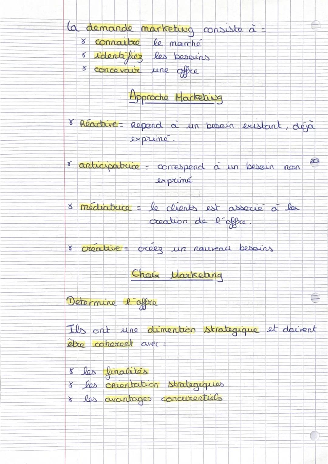 Chap 1 Quels produits ou management
services pour quels
besairs?

demarche marketing: permet a l'organisation
de definir e offre = Bets prop
